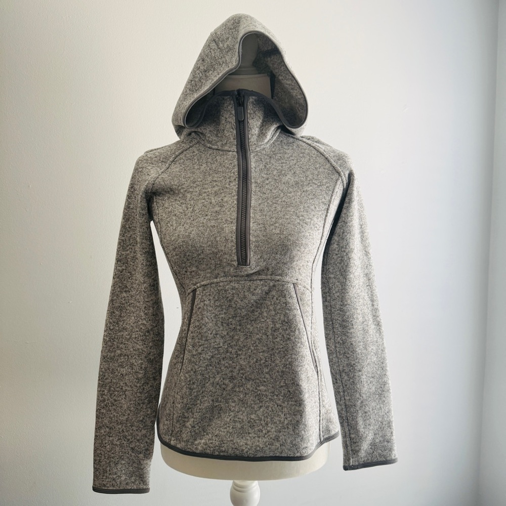 Lululemon Athletica Gray Hooded Half-Zip Sweater
